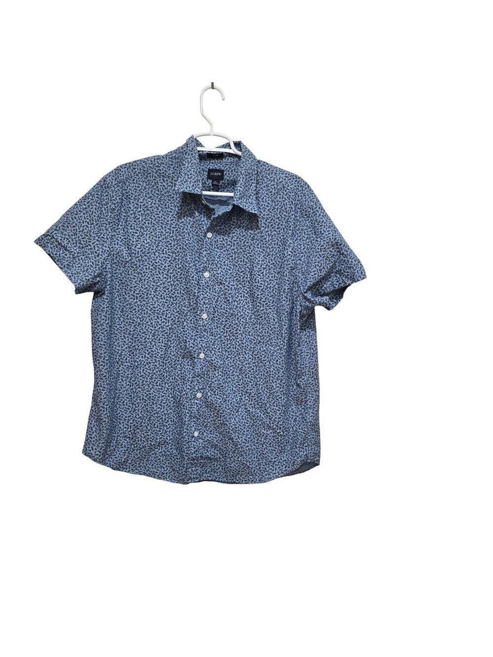 J.Crew Slim Fit Blue Floral Short Sleeve Button Down Shirt XL